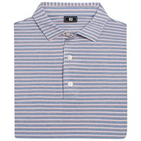 FootJoy Men's Heather Stripe Pique Golf Polo, Blue