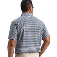 FootJoy Men's Heather Stripe Pique Golf Polo, Navy