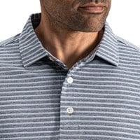 FootJoy Men's Heather Stripe Pique Golf Polo, Navy