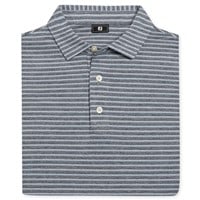 FootJoy Men's Heather Stripe Pique Golf Polo, Navy