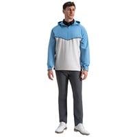 FootJoy Men's Zephyr Wind Golf Hoodie, Blue/Grey