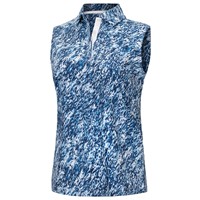 FootJoy Women's Sleeveless Print Golf Shirt, Navy