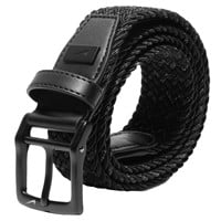 NIKE Mens Solid Heathered Stretch Woven Golf Belt, Black/Grey