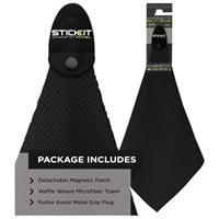 STICK IT Magnetic Golf Towel, Black
