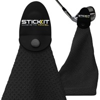 STICK IT Magnetic Golf Towel, Black