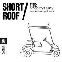 Classic Accessories Fairway Short Roof 2-Person FadeSafe™ E-Z-Go® Golf Cart Enclosure, z-2-khaki