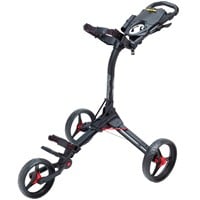 Bag Boy Compact 3 Golf Push Cart, Black/Red