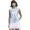 adidas Womens Ultimate365 Tour Printed Sleeveless Golf Polo, blue-v-2-z