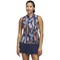 adidas Womens Ultimate365 Tour Printed Sleeveless Golf Polo, navy-v-2-z
