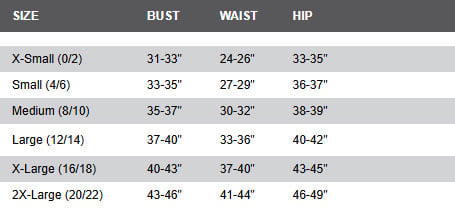 GN Collection Women's Size Chart