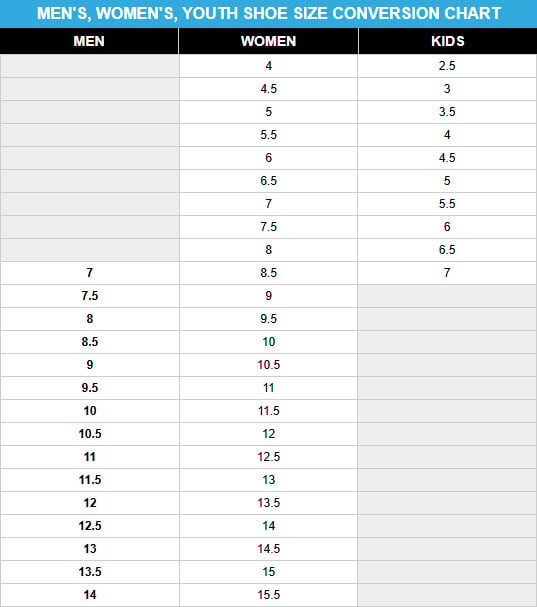 Shoe Size Conversion Chart