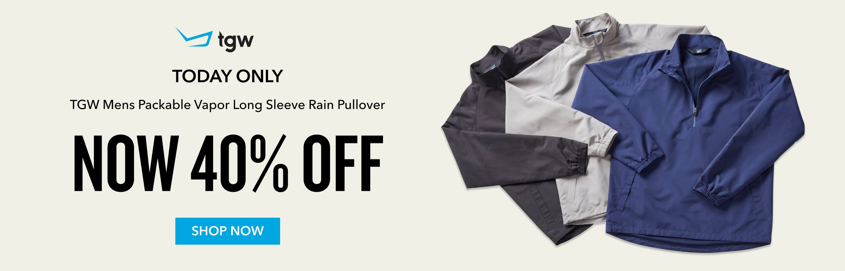  Today Only 40%off TGW Long Sleeve Rain Pullover
