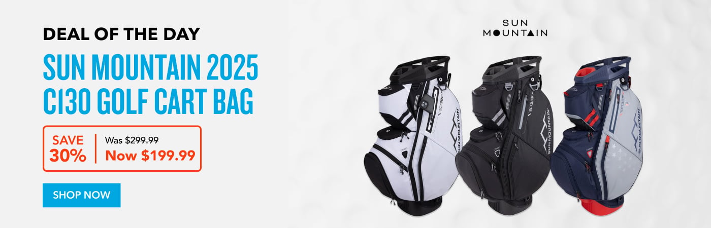 Deal of the day Sun Mountain 2025 C130 Golf Cart Bag Was $299.99 |  Now $199.99  Available in 3 colors Shop Now