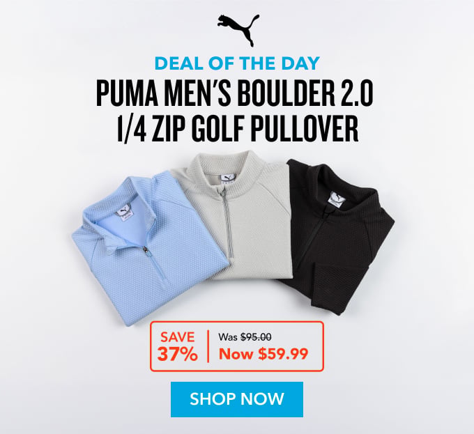 deal of the day Puma Men's Boulder 2.0 1/4 Zip Golf Pullover SAVE Was $95.00 37% Now $59.99 shop now