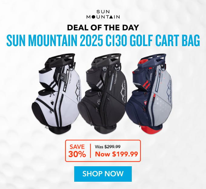 Deal of the day Sun Mountain 2025 C130 Golf Cart Bag Was $299.99 |  Now $199.99  Available in 3 colors Shop Now