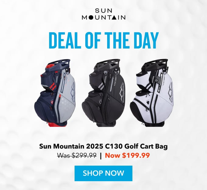 Deal of the day Sun Mountain 2025 C130 Golf Cart Bag Was $299.99 |  Now $199.99  Available in 3 colors Shop Now