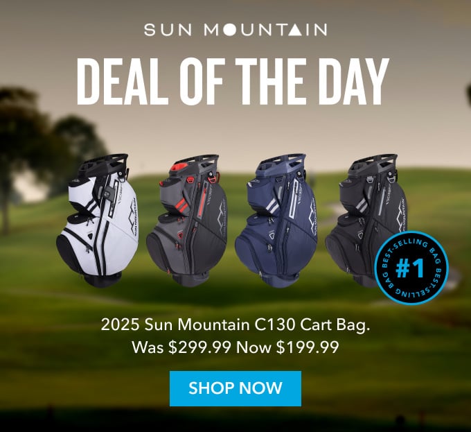 Deal of the day 2025 Sun Mountain C130 Cart Bag. Was $299.99 Now $199.99 Shop Now