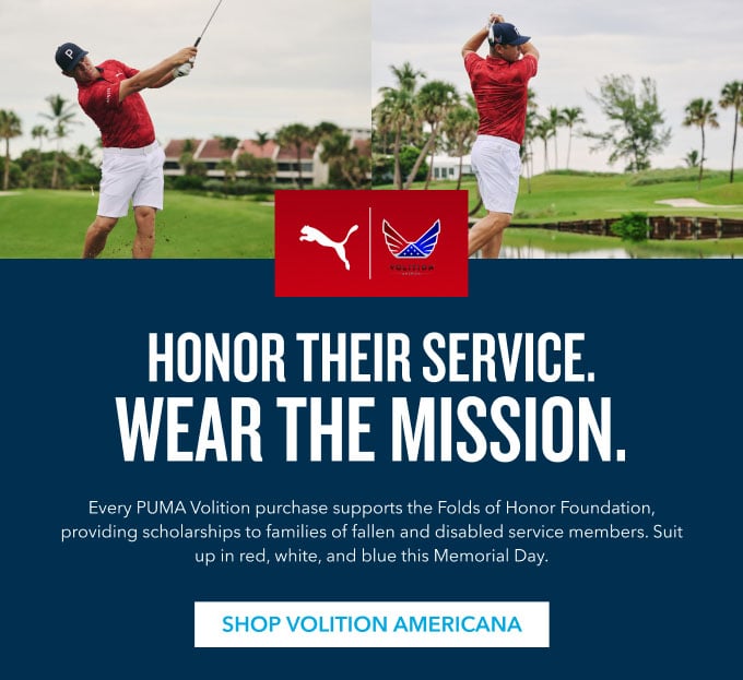 HONOR THEIR SERVICE. wear the mission. Every PUMA Volition purchase supports the Folds of Honor Foundation, providing scholarships to families of fallen and disabled service members. Suit up in red, white, and blue this Memorial Day. Shop Volition Americana