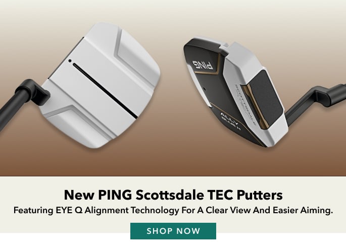 New PING Scottsdale TEC Putters Featuring EYE Q alignment technology for a clear view and easier aiming. Shop Now