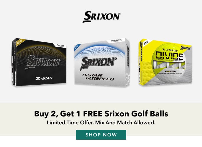 Srixon Buy 2 dozen get 1 dozen free golf balls Limited time offer. Mix and Match Allowed. Shop Now