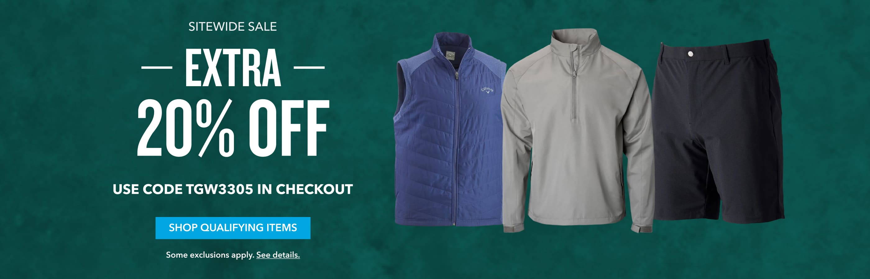 Extra 20% Off Sitewide Sale with code TGW3305